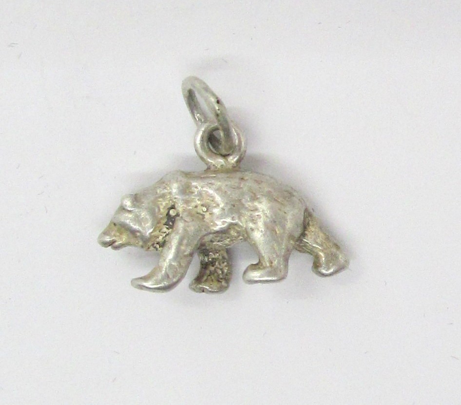 925 STERLING SILVER 3D WALKING BEAR PENDANT OR CHARM 16X14MM ~ 2.0G