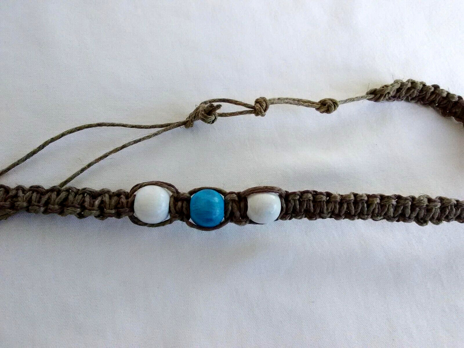 HEMP SURFER Hippie Beaded NECKLACE 24″ Unisex Macrame US Gift Seller New