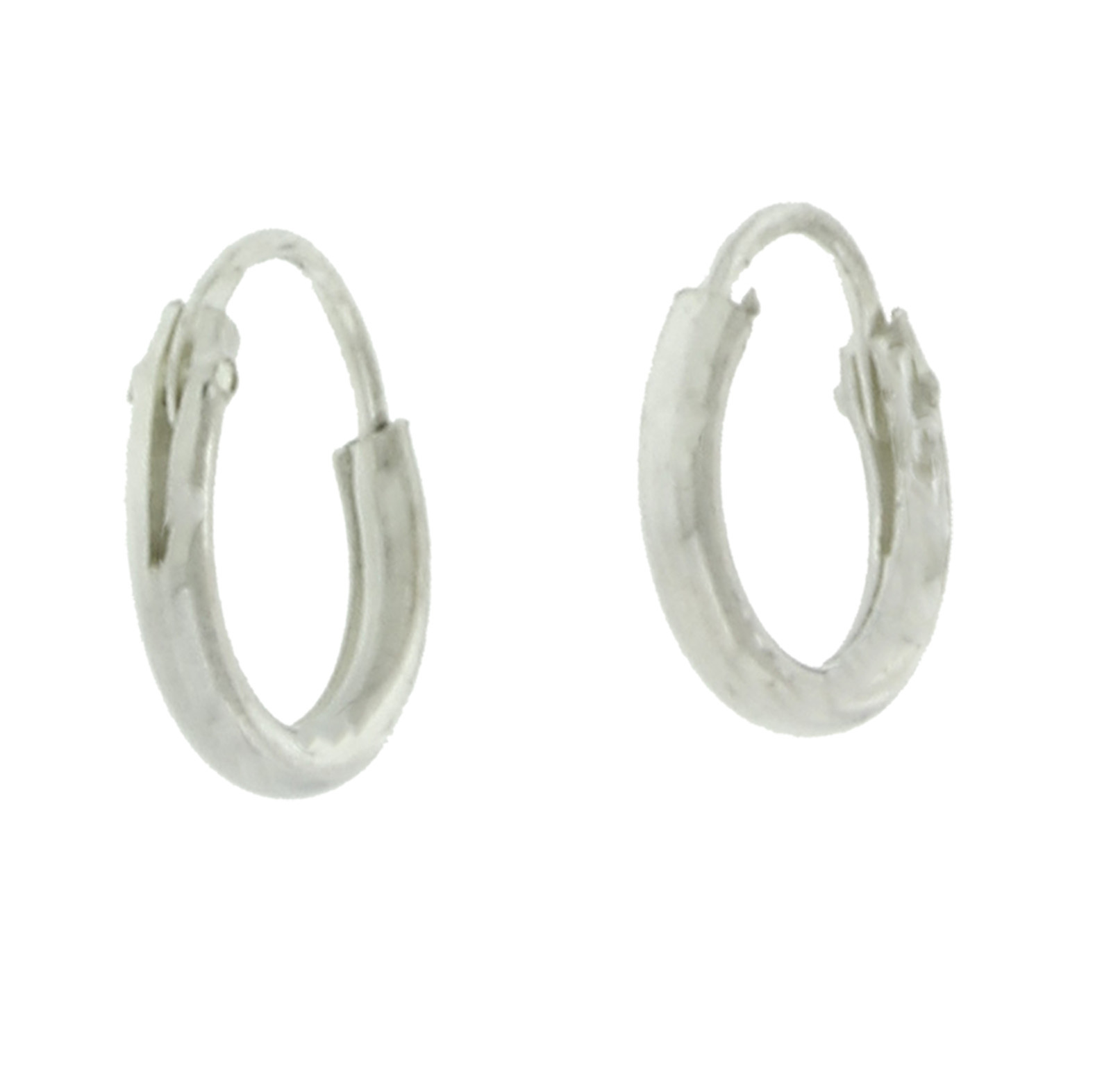 New Plain Small Hoop Earrings Real 925 Sterling Silver 10 mm wide 1.3 mm Thick