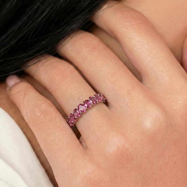 2.10 Ct Certified Stunning Pink Diamond 925 Silver Band Ring, Amazing Luster !