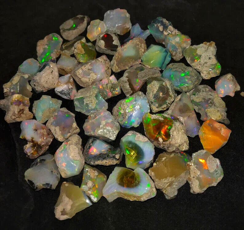 Opal Rough Specimen Gemstone Lot 50 Carat Natural Ethiopian Welo Fire Opal Raw