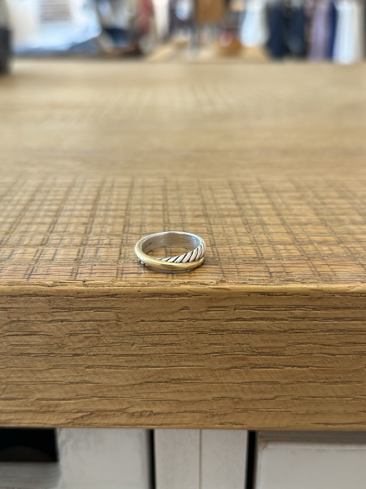 David Yurman Signed 925 Sterling Silver Cable Band Ring Size 7 No Stone
