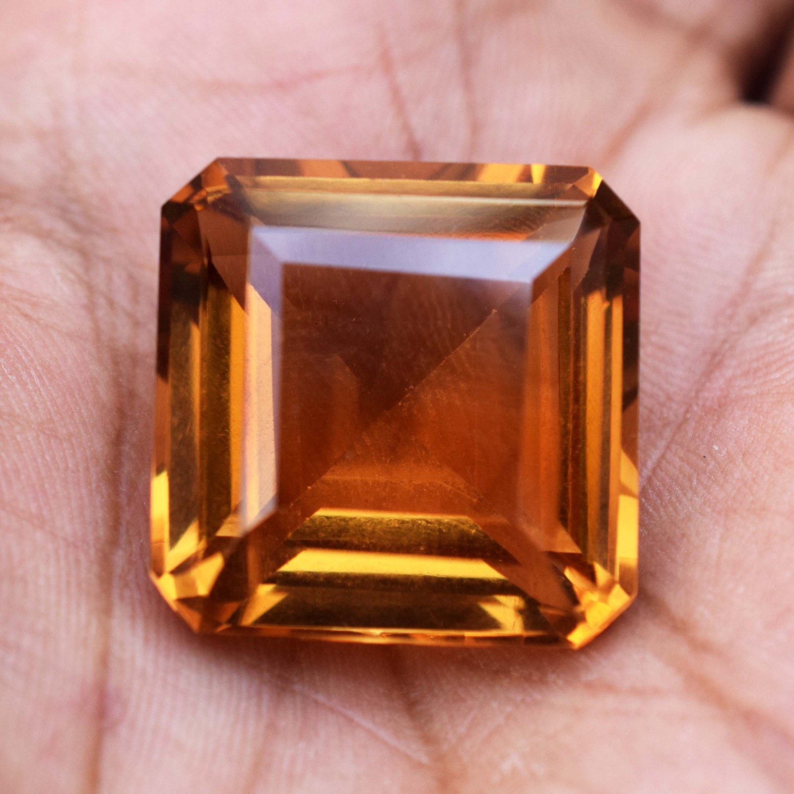 66.55 CT Flawless Imperial Topaz Octagon Cut Certified Loose Gemstone