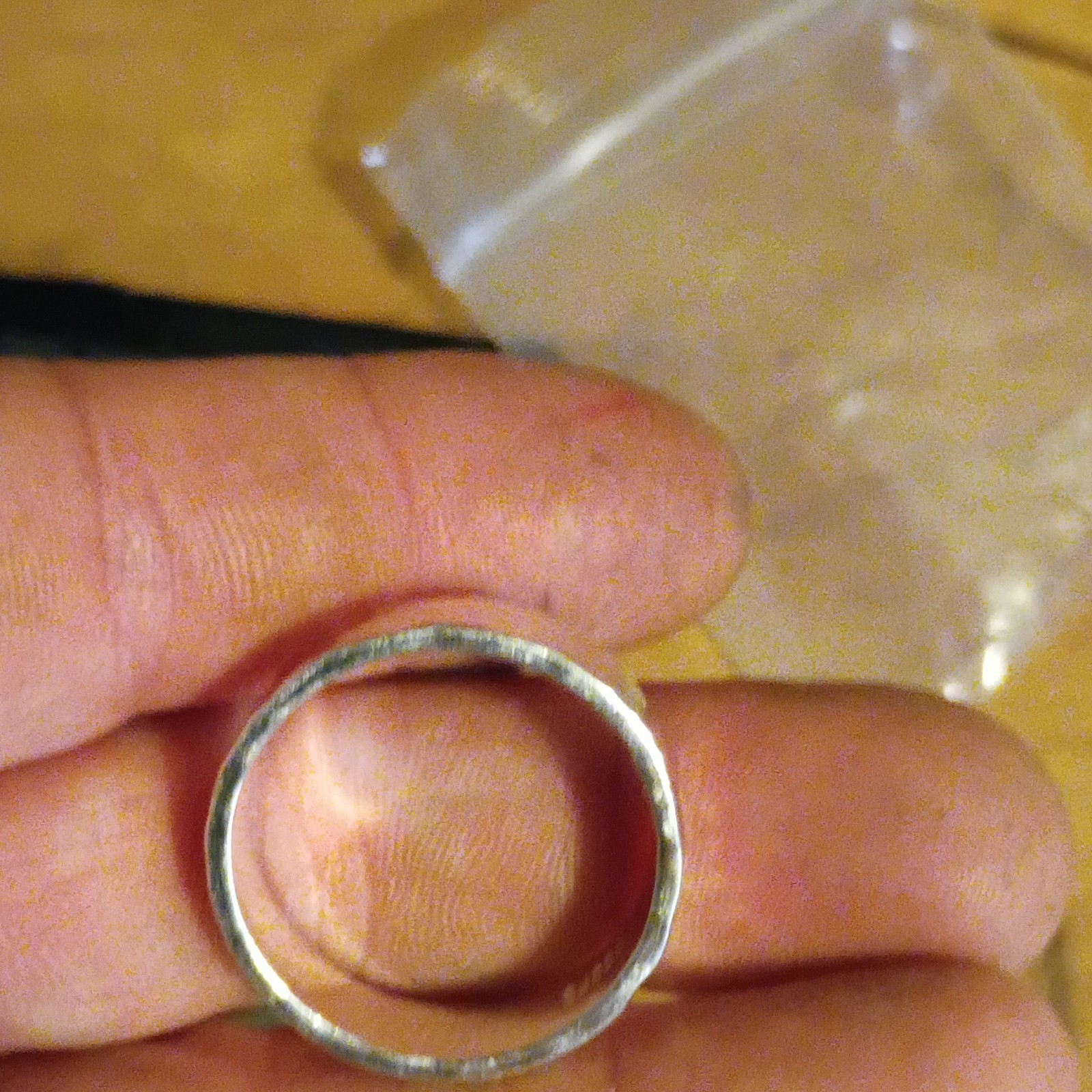 .999 Fine Silver Hammered Band Ring Size 15 Signed Silver No Stone