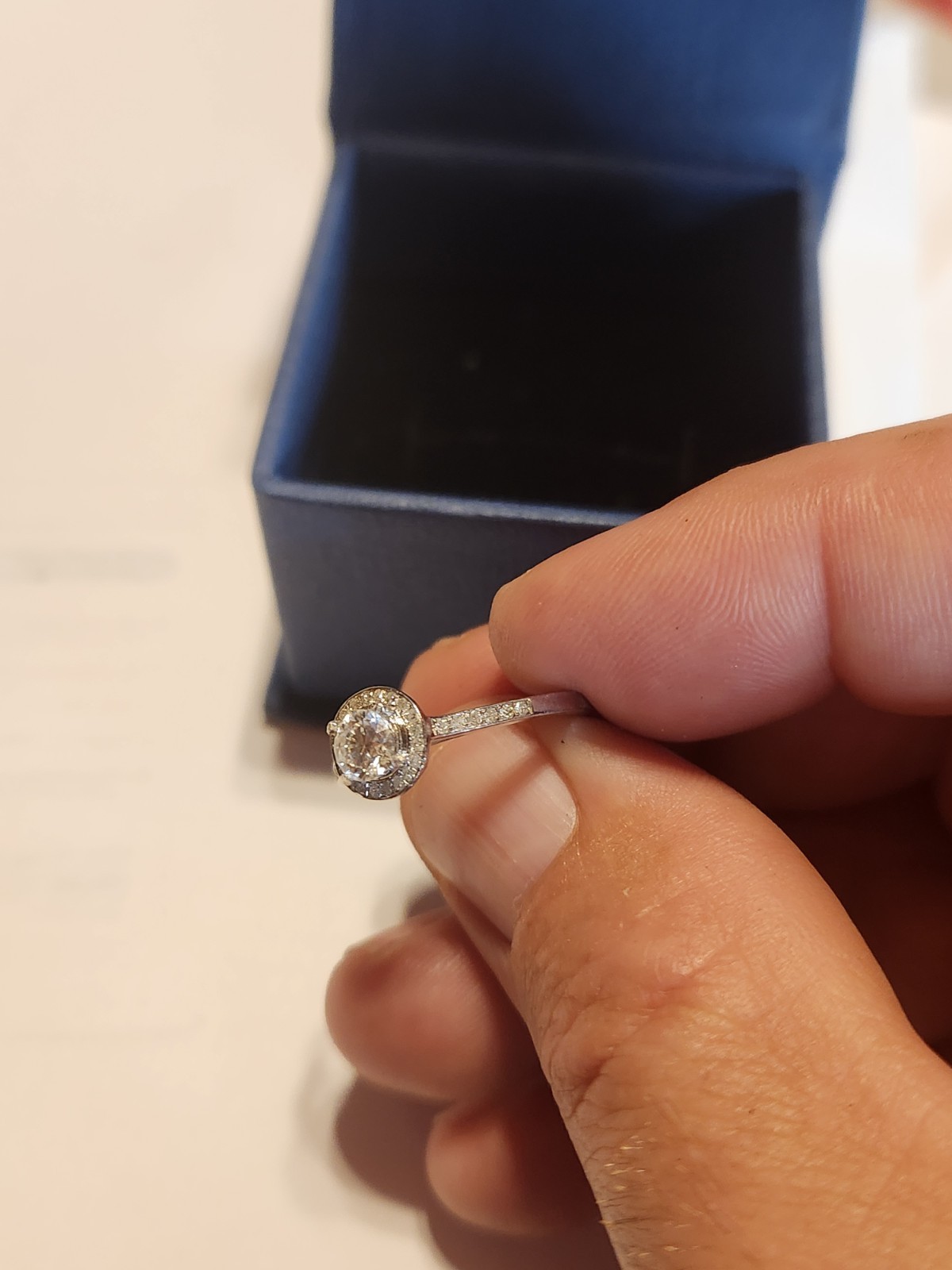 .6ctw GDGL certified natural African diamond white gold over 925 sliver ring 7.5
