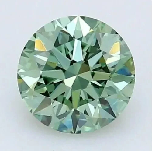 Lab Grown Fancy Vivid Green Round 2.01 Cts VS1 IGI Certified CVD Diamond