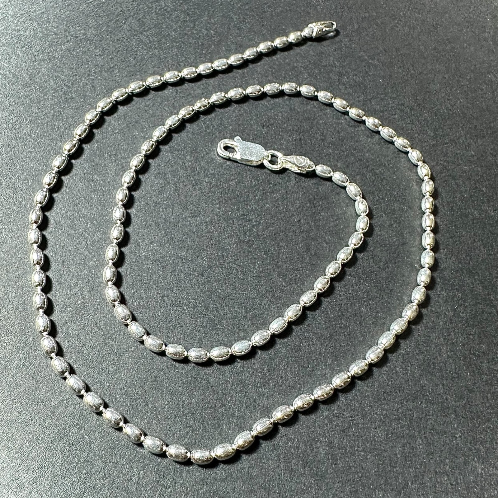 925 Sterling Silver 2.5MM Oval Bead Chain Necklace (16–36 inch, Italian made)