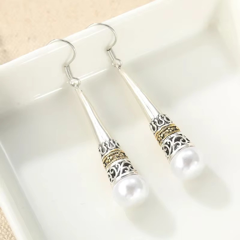 BRIGHTON BEACH Filigree Elegant Ethnic Style Draped Pendant Earrings