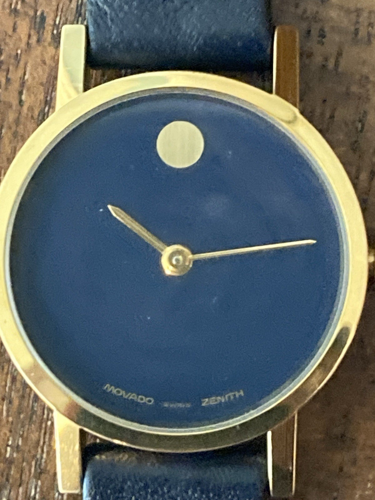 Vintage Movado Museum Blue Dial Zenith Watch – Gold Plated – Serviced
