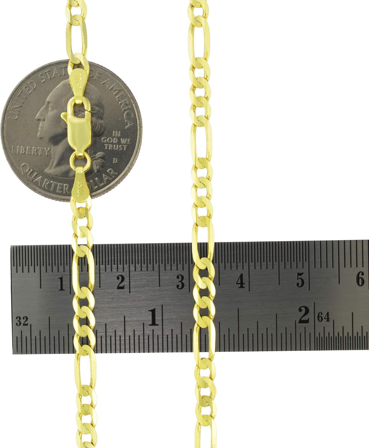 14K Yellow Gold Figaro Link Chain Necklace 4.5mm (16″-30″)