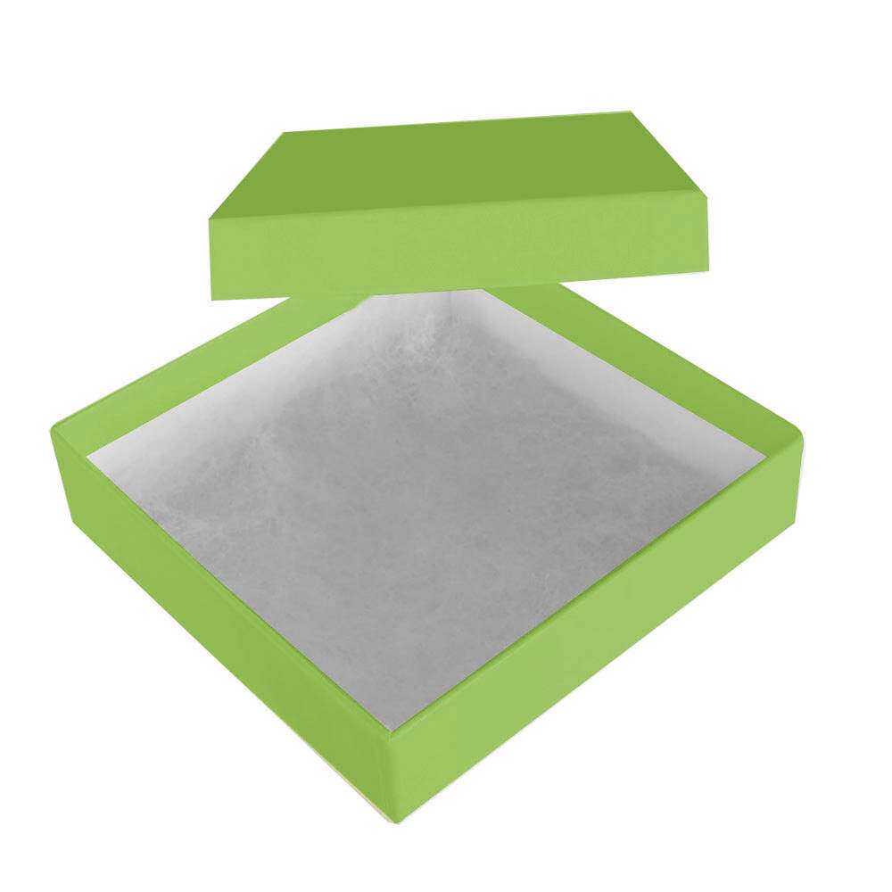 Premium Lime Green Cotton Filled Jewelry Gift Packaging Boxes 100 ~ 200 ~ 500