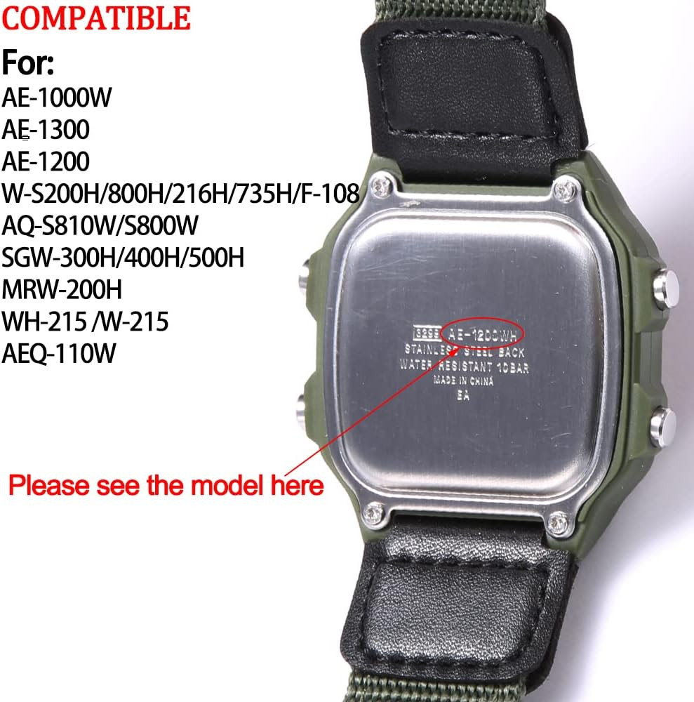 Resin Strap Compatible with Casio AE-1300 AE-1200 F-108 W-216H AE-1000w SGW-300H