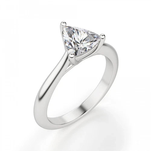 1CT Trillion Cut Lab Created Diamond 14k White Gold FN Women’s Engagement Ring