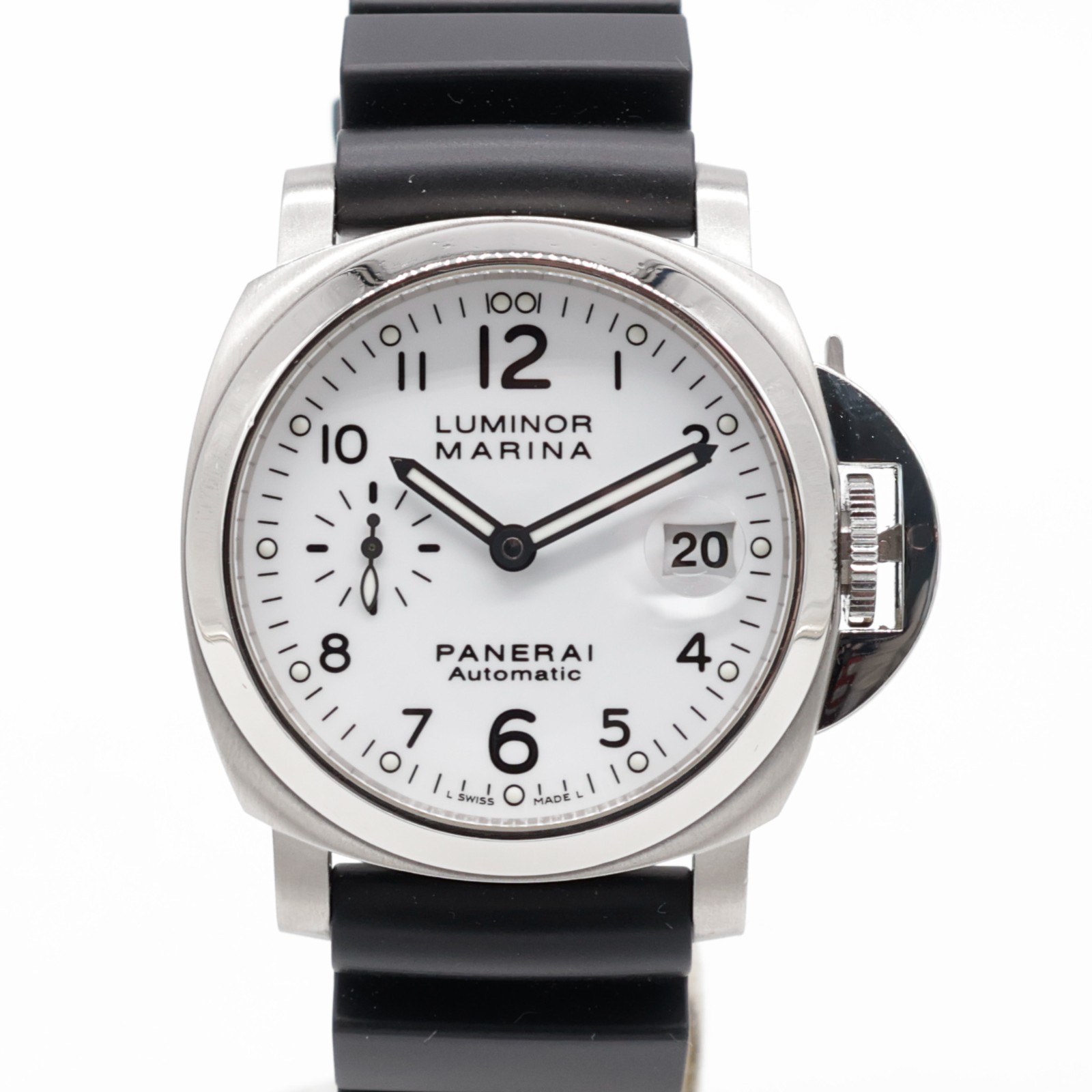 Panerai Luminor Marina Date 40mm Steel White PAM00049 Rubber Automatic