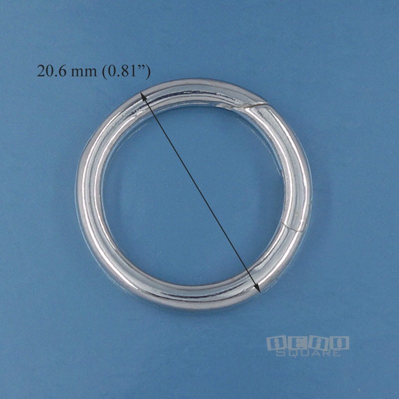 Sterling Silver Round Donut Ring Push Link Clasp Connector 20mm #44082