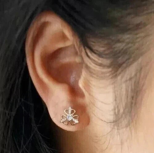 2Ct Round Cut Lab Created Diamond Women’s Stud Earrings 14K Rose Gold Plated
