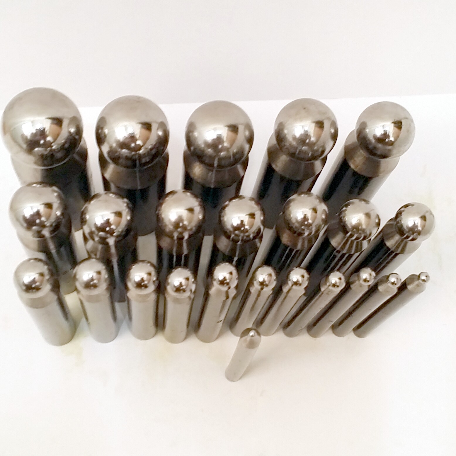 24pc Premium Dapping Punches Hardened Steel Mirror Polished Half Ball Stamp