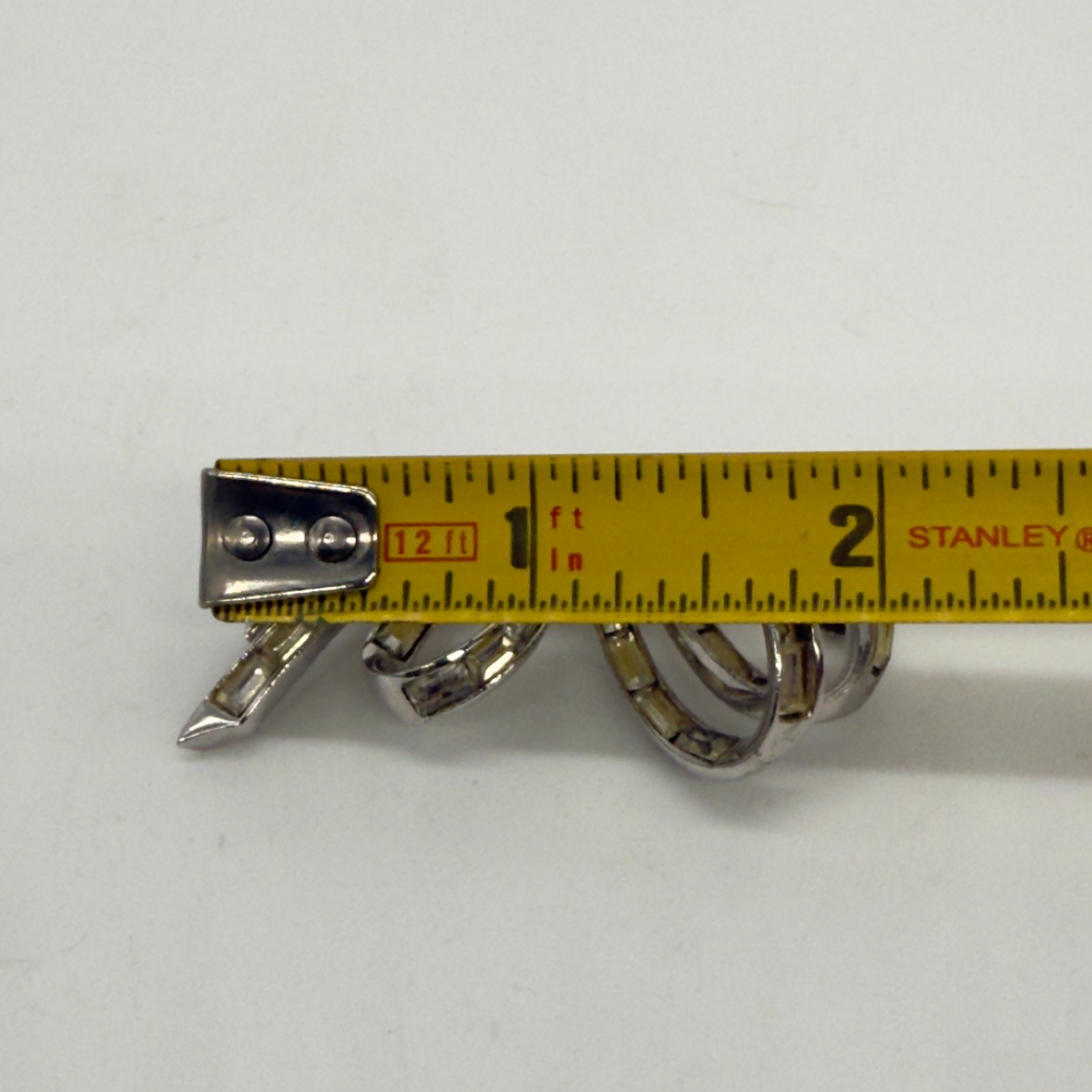 Vintage Marcel Boucher Brooch Bow Baguette Rhinestones 1 Missing Silver Tone
