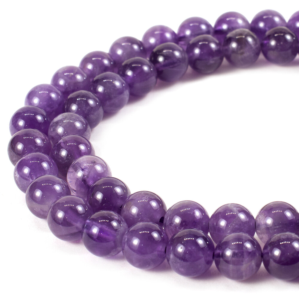 Natural Amethyst Beads Strand Round For Jewelry Making 4mm 6mm 8mm 10mm 12mm