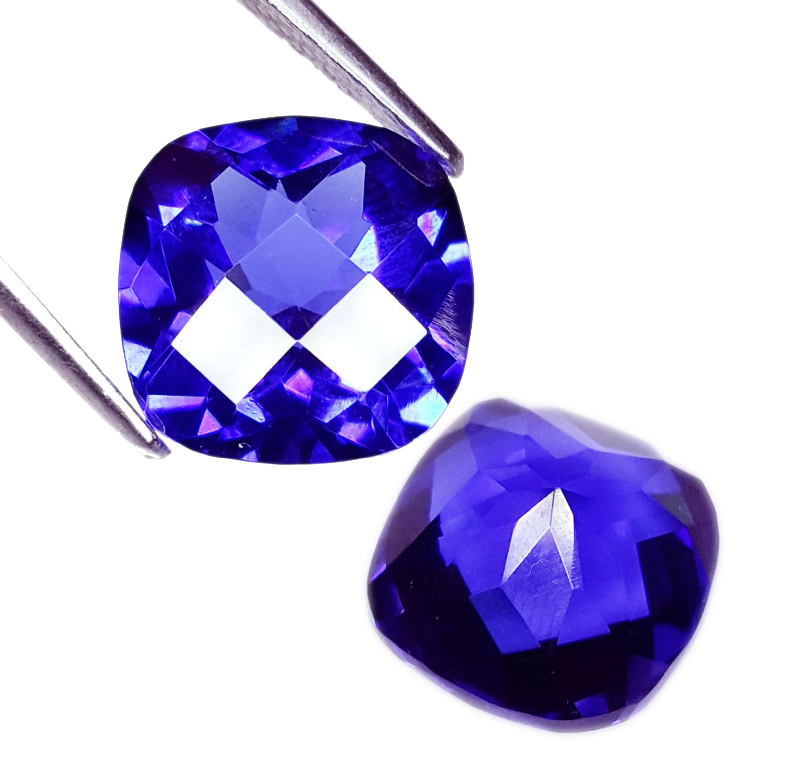 Loose Gemstone 18 Ct Natural Blue Sapphire Pair Cushion Shape Gem A01