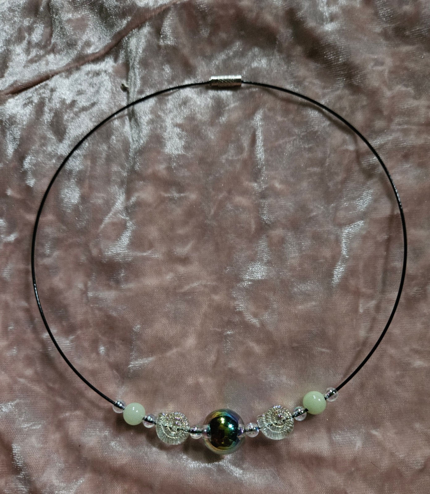 BigTimeRockShow Sea Treasure Iridescent Orb & Glass Nautilus Glow In The Dark