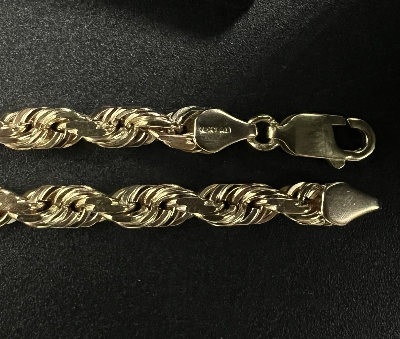 24” 10K Solid Yellow Gold Diamond Cut Rope Chain | 48.93g | 5.5mm | Lobster |