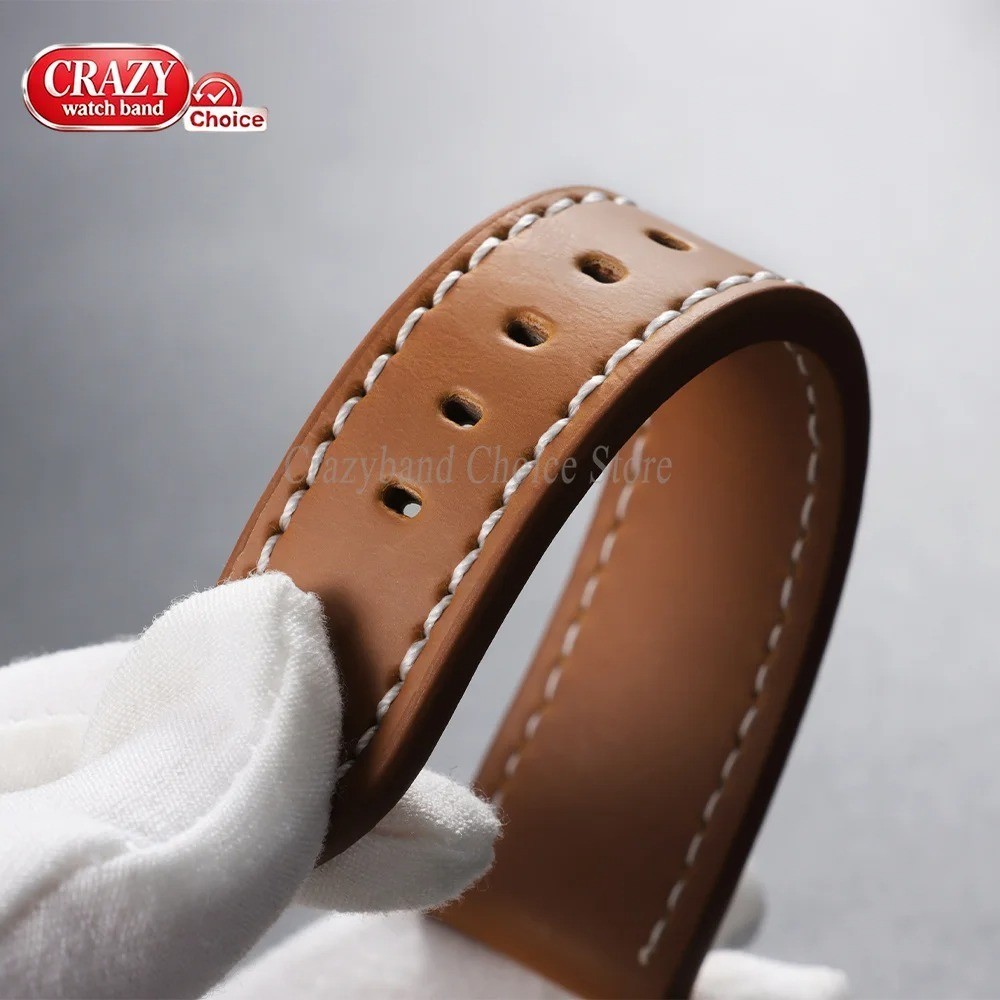 High Quality Leather Watch Band Straps mens stitched Wristband 18 20 22 24mm