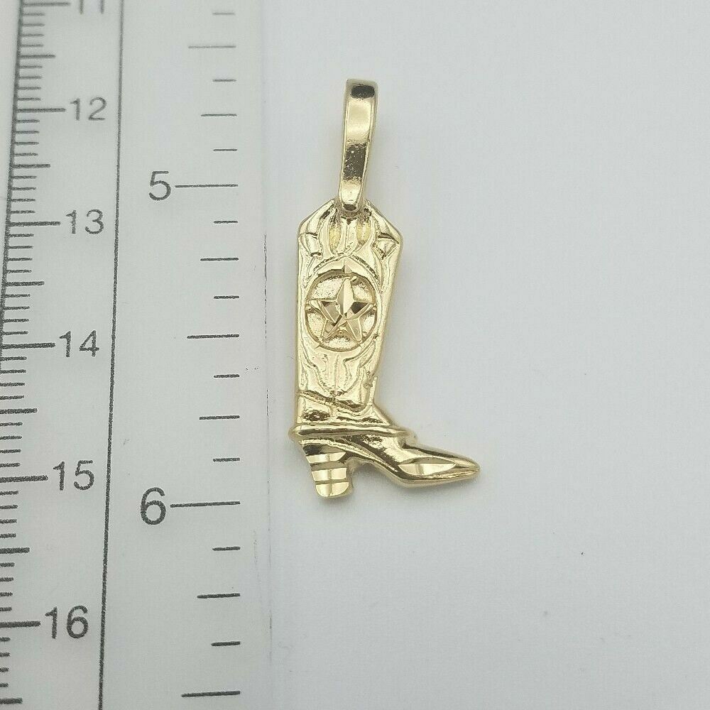 14KT GOLD EP COWBOY WESTERN BOOT CHARM AND 16,18,20,24 OR 30″ ROPE CHAIN – 2185