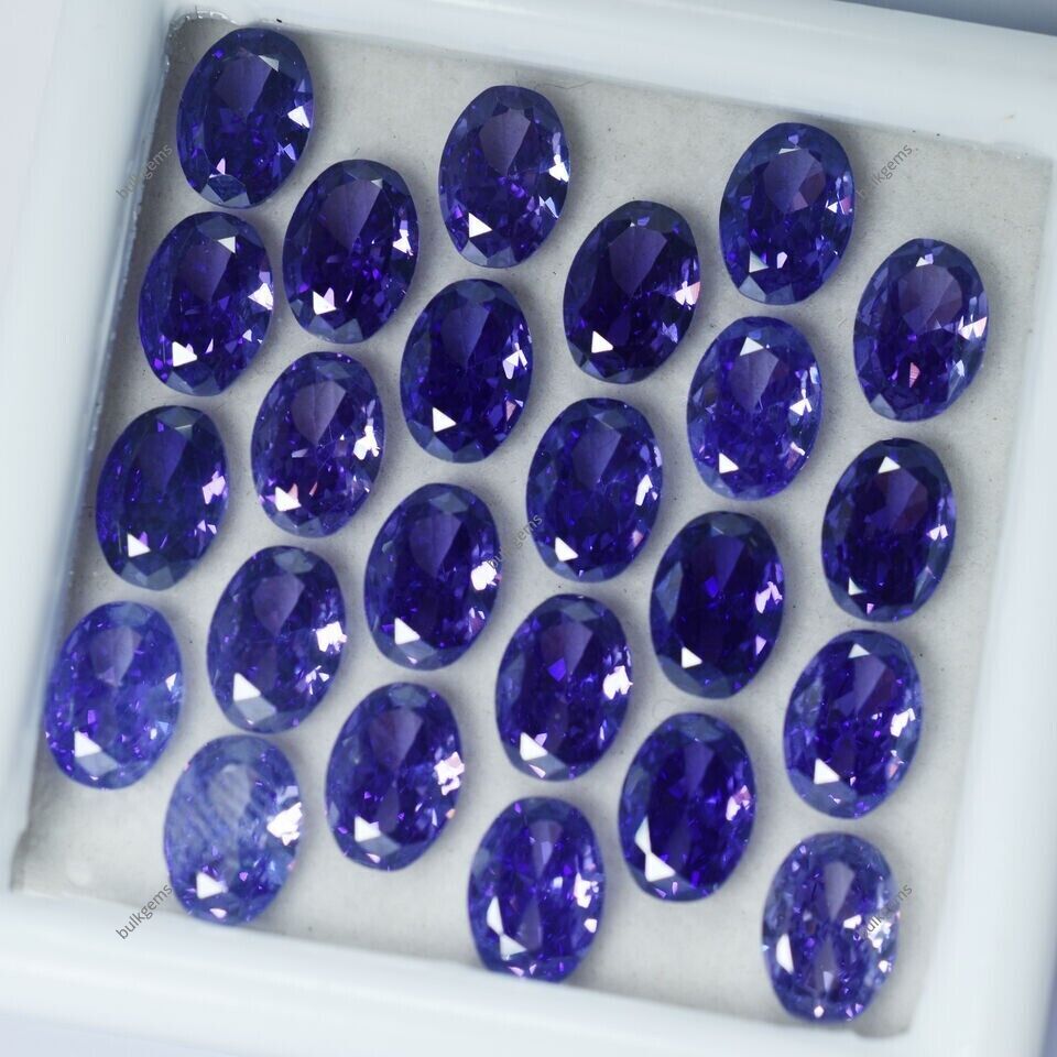 21 Pcs Natural Certified Tanzanite Purple Oval Shape Loose Gemstone 7×5 MM Lot