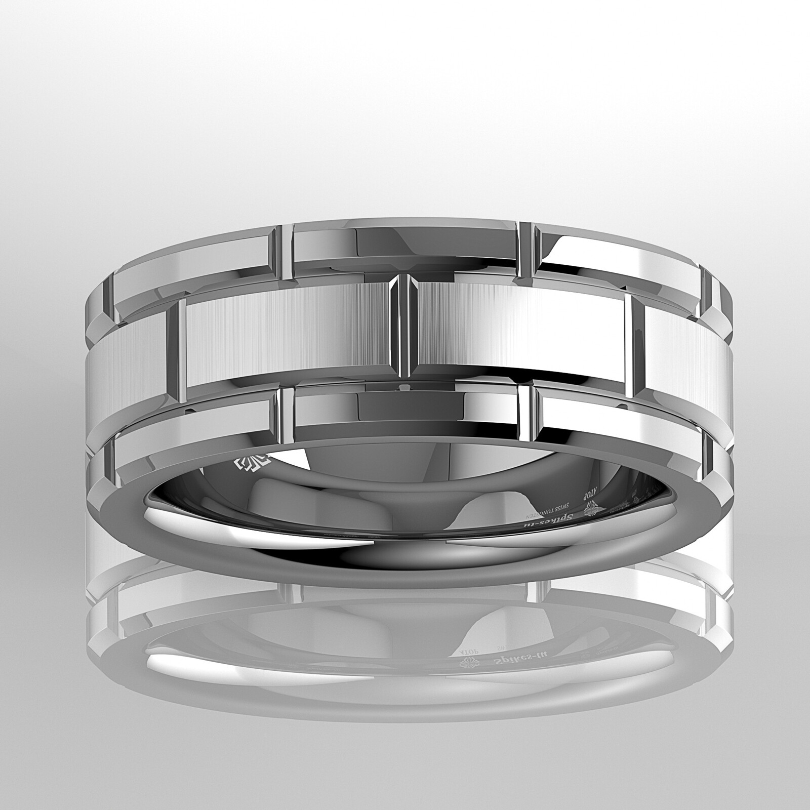 8mm Men’s Tungsten Carbide Ring Silver Wedding Band Brick Pattern Size 6-13 ATOP