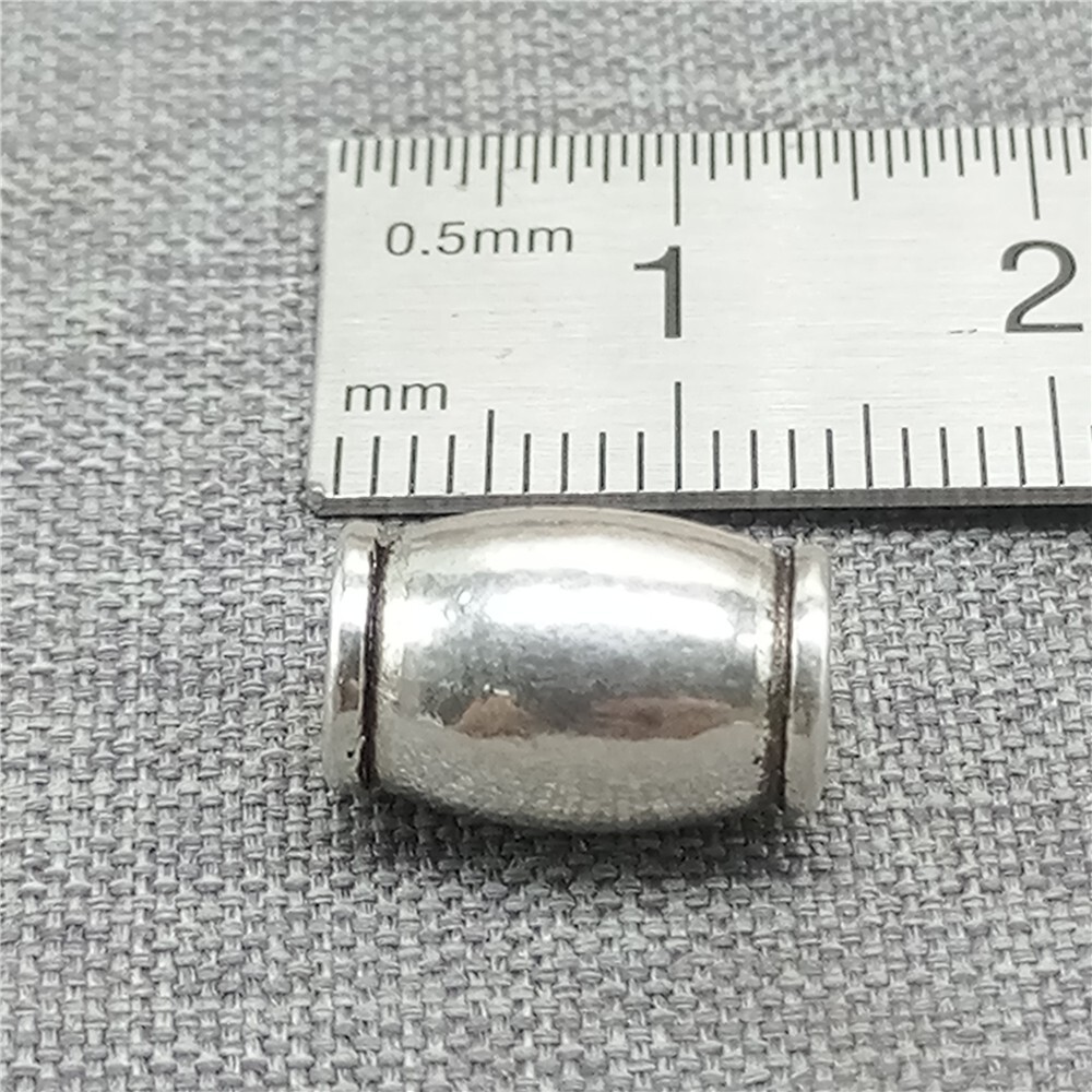 2pcs of 925 Sterling Silver Plain Barrel Beads for Bracelet Necklace Spacers