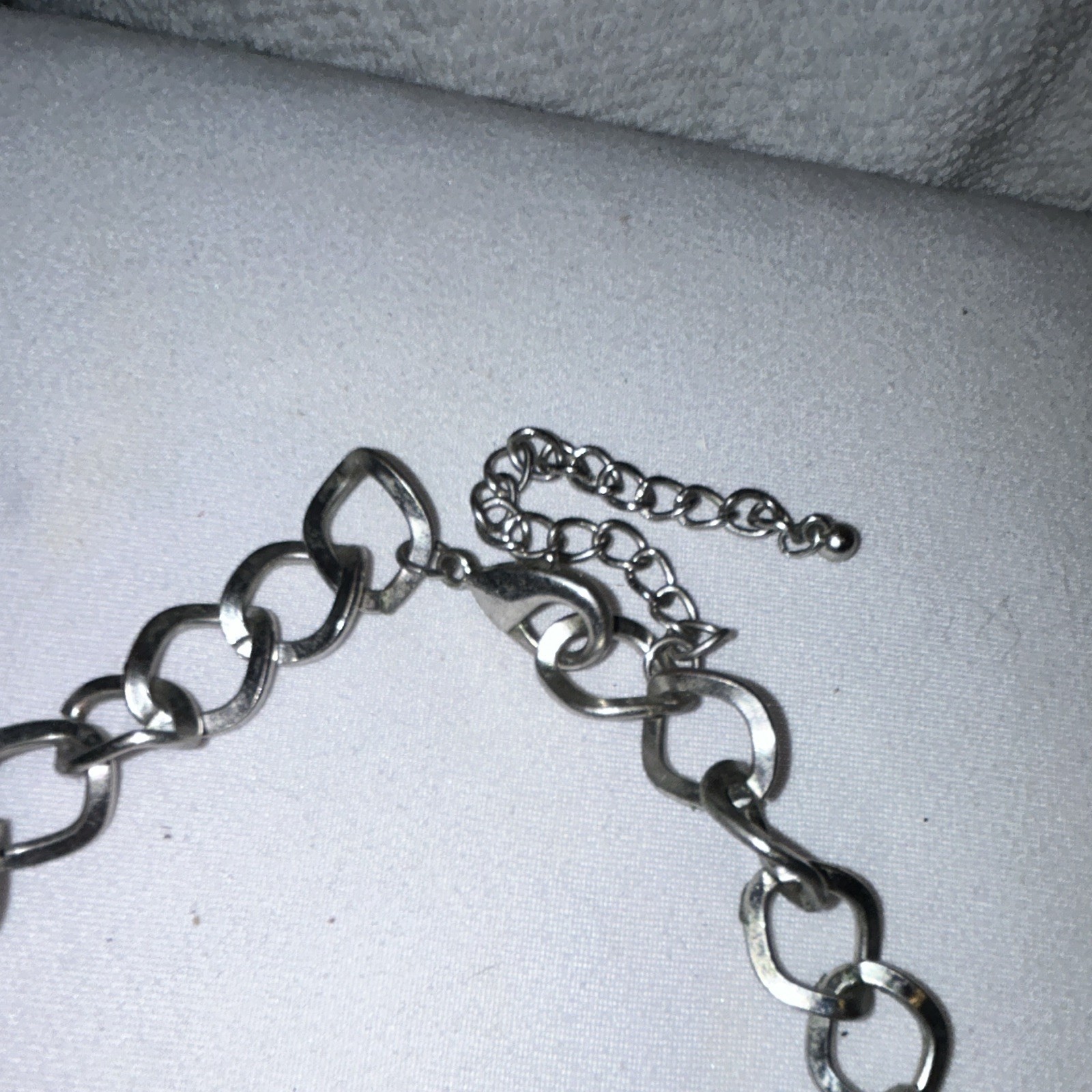 Lot of 2 Flower Dangle Charm Cable Chain Bracelets Clear Crystal, Adjustable