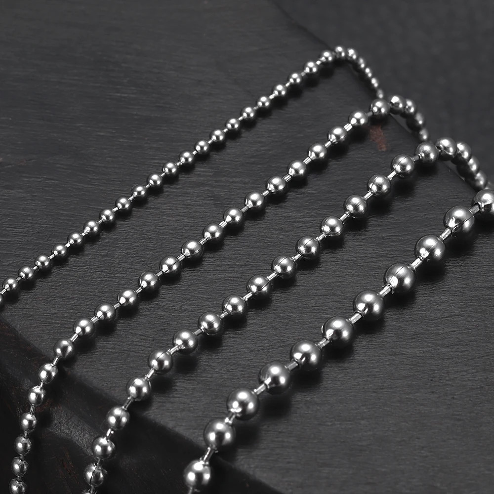 Stainless Steel Finished Chains Necklace Ball Chain with Findings Bundle Steel J