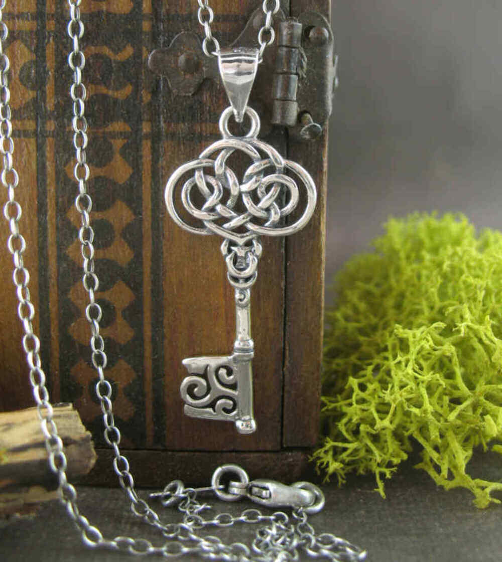 Celtic Knot Key Triskelion Pendant ONLY No CHAIN Antique Vintage Style