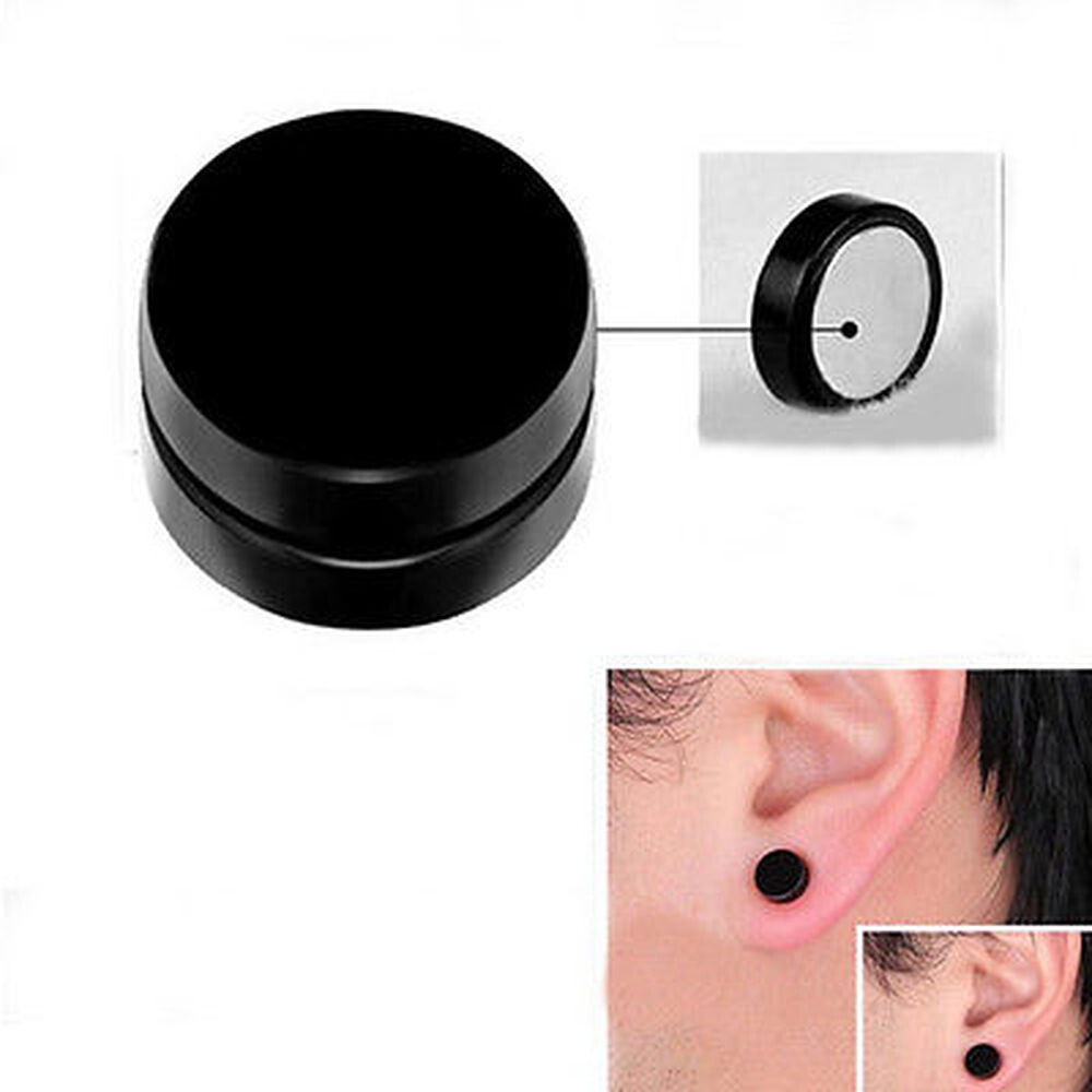 Mens Women Stainless Steel Stud Earrings Magnetic Ear Plugs Non-Piercing Clip On