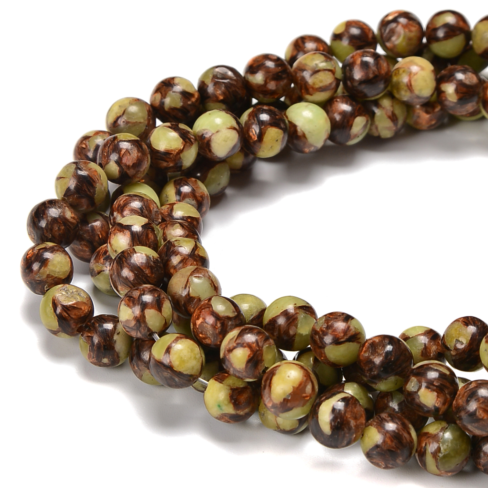 Bronzite Peridot Smooth Round Beads Size 6mm 8mm 10mm 15.5” Strand