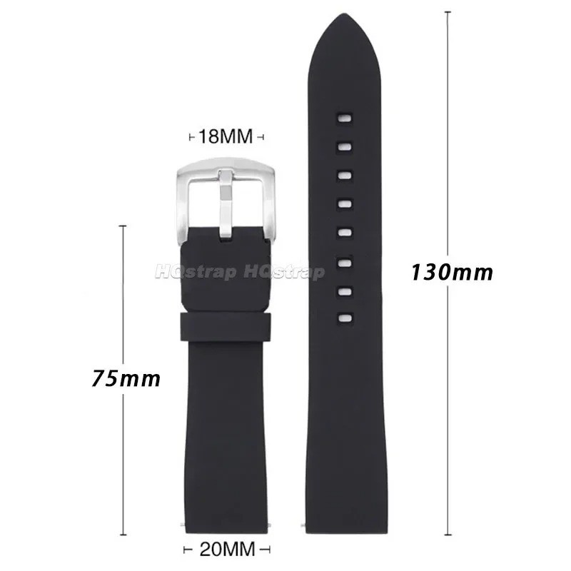 18mm 20mm 22mm Soft Silicone Watch Band Divers Replacement Strap Quick Release