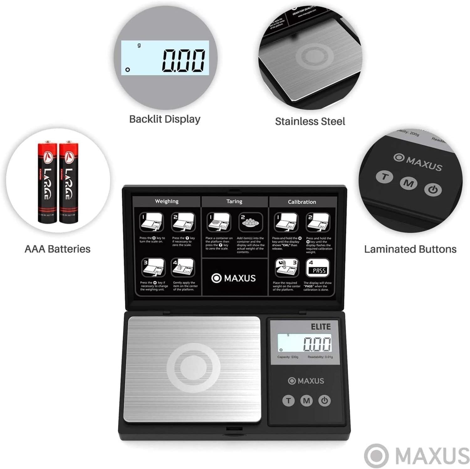 Versatile Mini Digital Scale 500g Capacity with Tare Function & Multiple Units
