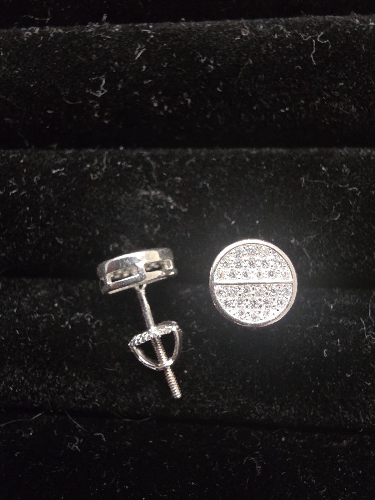 1.20 ctw Moissanite Split Circle Cluster Stud Earrings 925 Sterling Silver 7.6mm