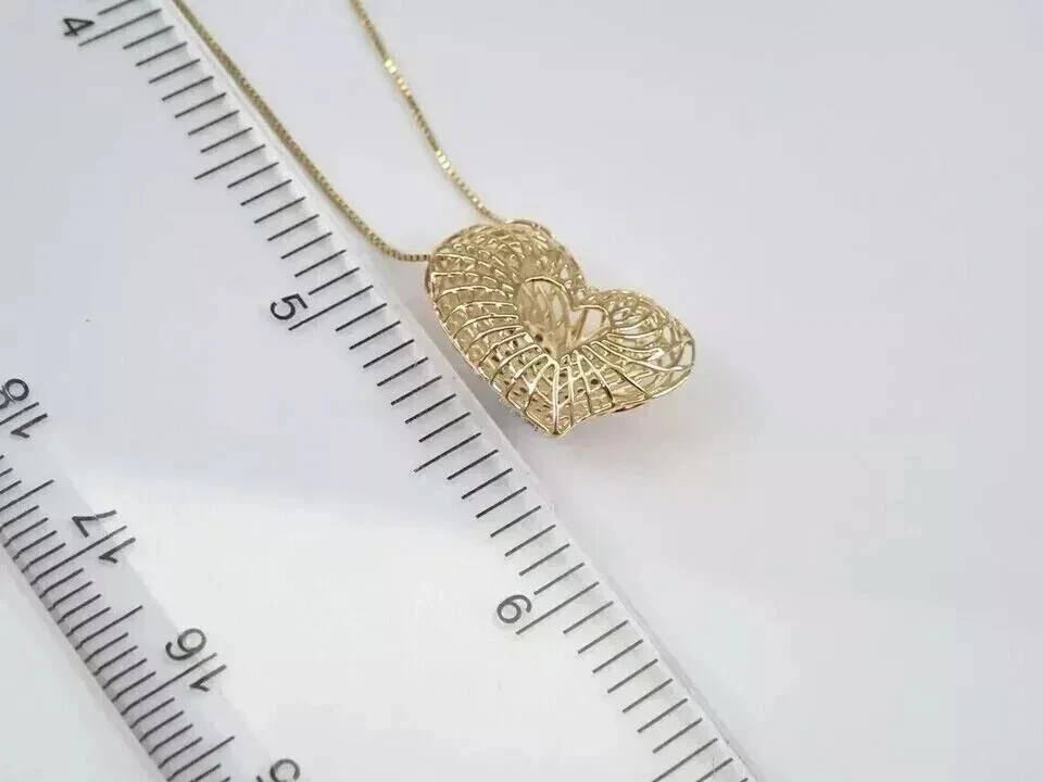 0.50Ct Round Cut Lab Created Diamond Heart Pendant 14K Yellow Gold Plated Silver