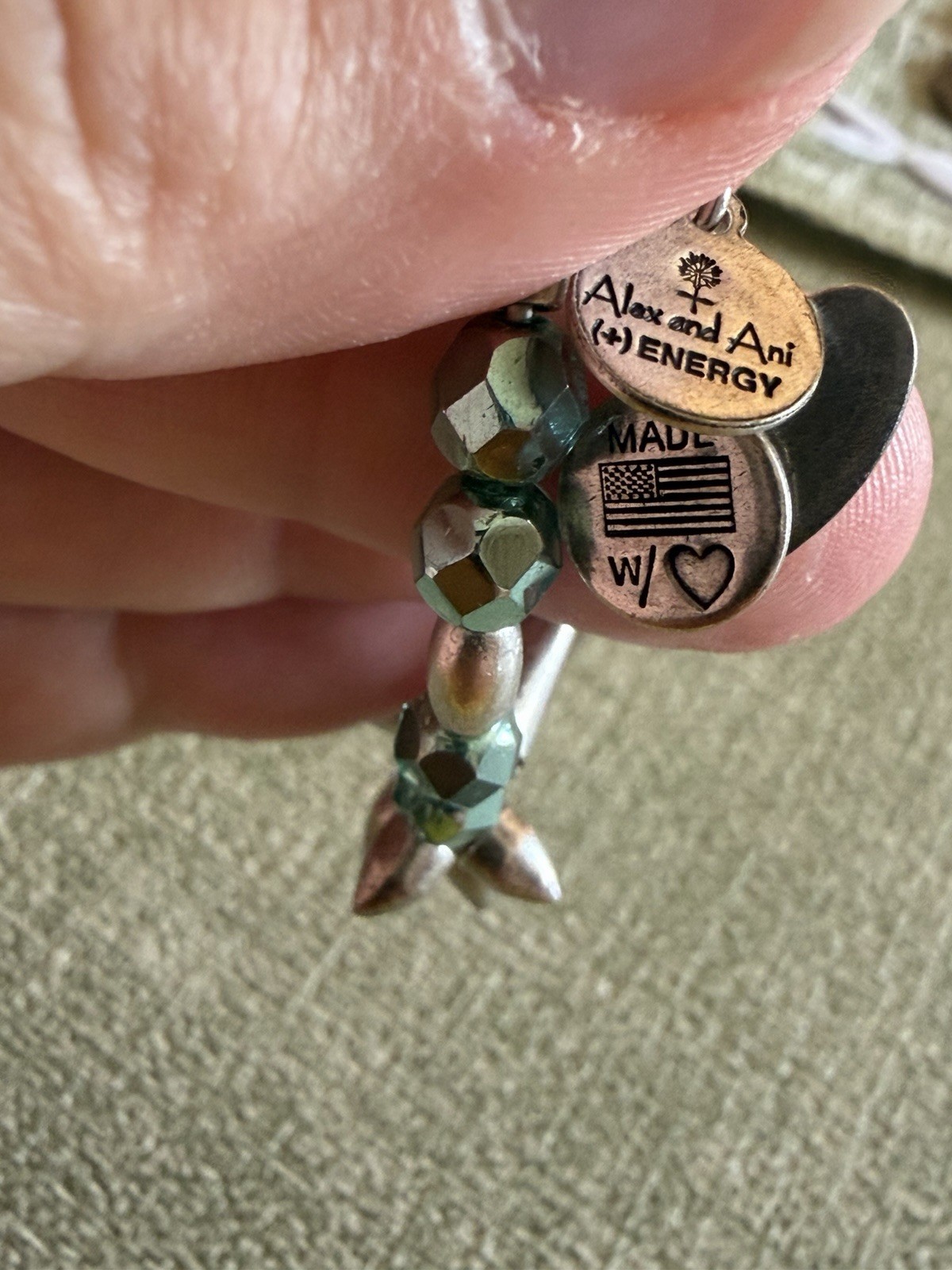 Alex & Ani Teal Spike Silver Wrap Bracelet Vintage 66