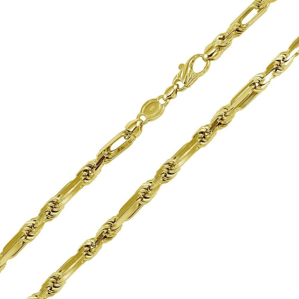 .925 Sterling Silver Figarope Milano Chain or Bracelet 4.3mm-8mm