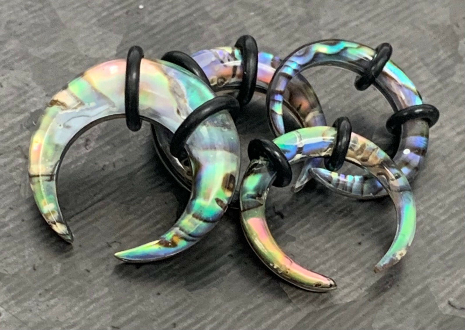 PAIR Organic Abalone Resin Buffalo Tapers Plugs Expanders Tunnels Gauges Pincer