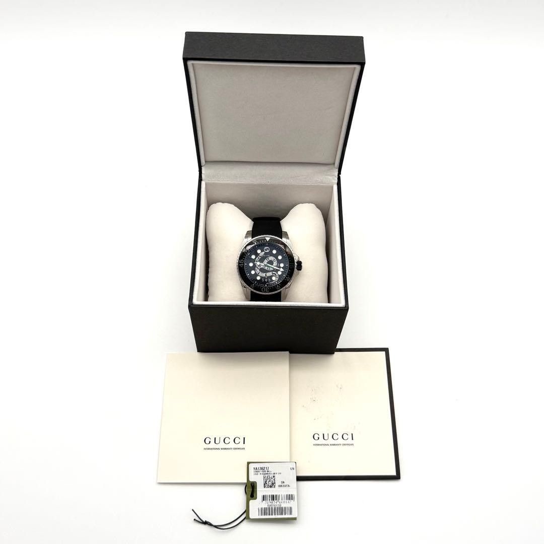 [B1P] GUCCI Dive Quartz Watch Black Dial Stainless Steel [z5m]