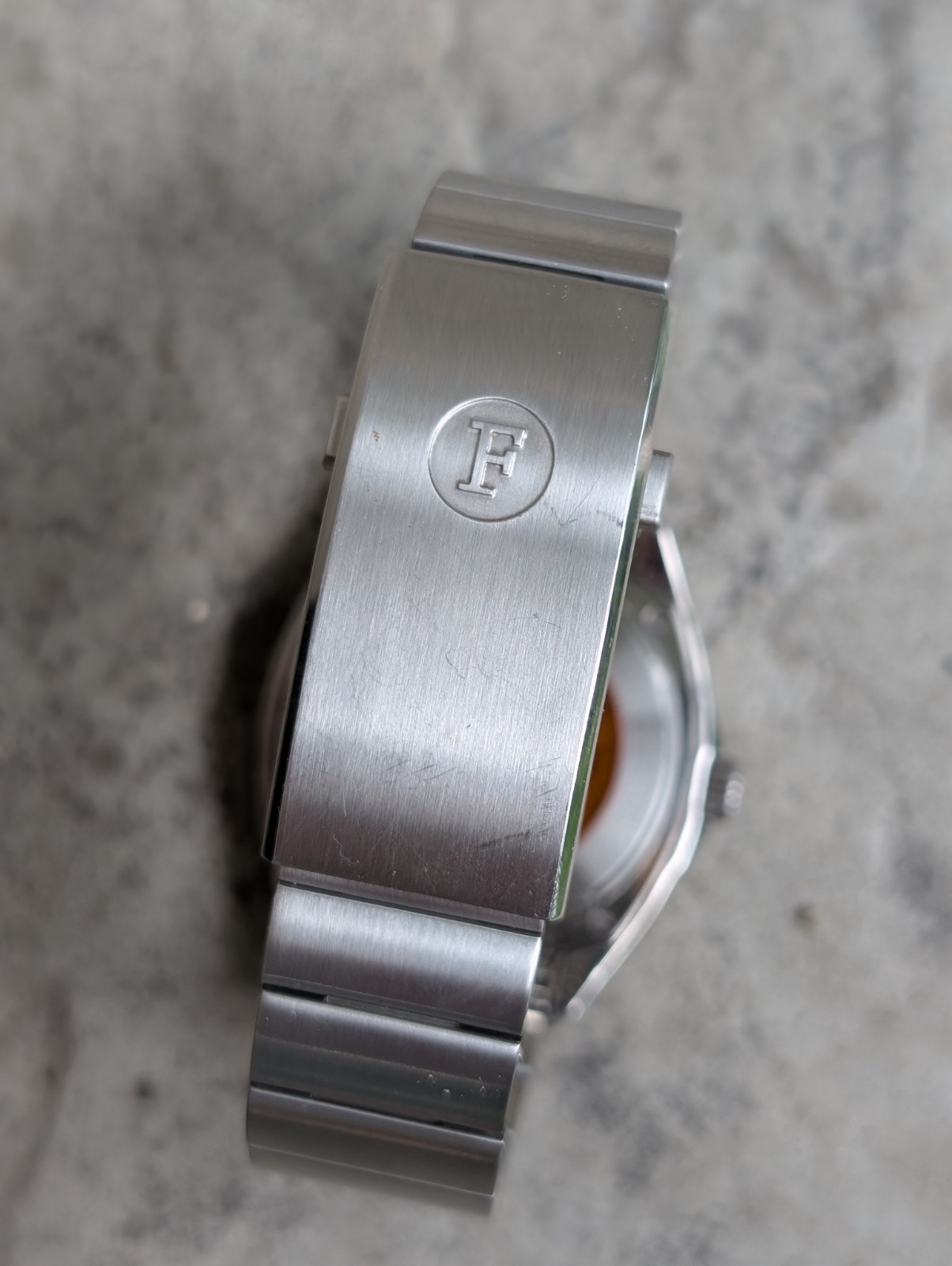 Ferro & Company Time Master 70’s Automatic SS Bracelet Blue/Black Dial Exhb