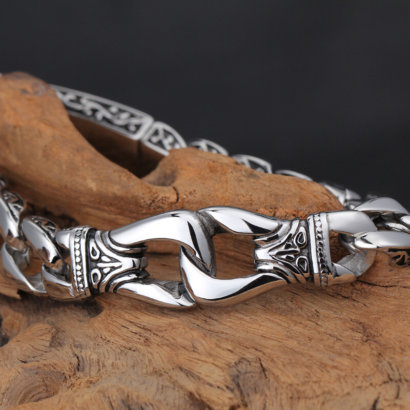 Mens Heavy Sturdy Alloy Motorcycle Biker Chain Bracelet Wristband Gift New USA