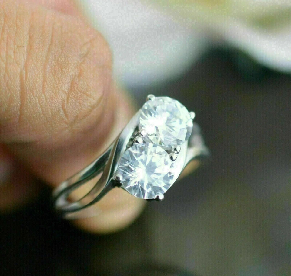 2.00Ct Round Cut Lab Created Moissanite Wedding Ring 14K White Gold Plated