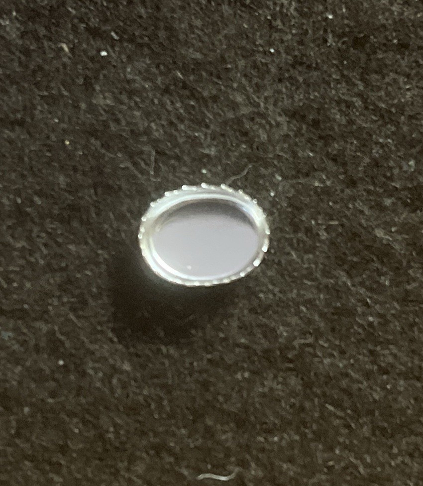 One 8x6mm Oval Serrated Sterling Silver Bezel Cup Setting 32gauge 6x8mm