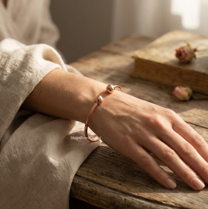 Pure Copper Magnetic Therapy Ball Bracelet High Power Arthritis Pain Relief Cuff