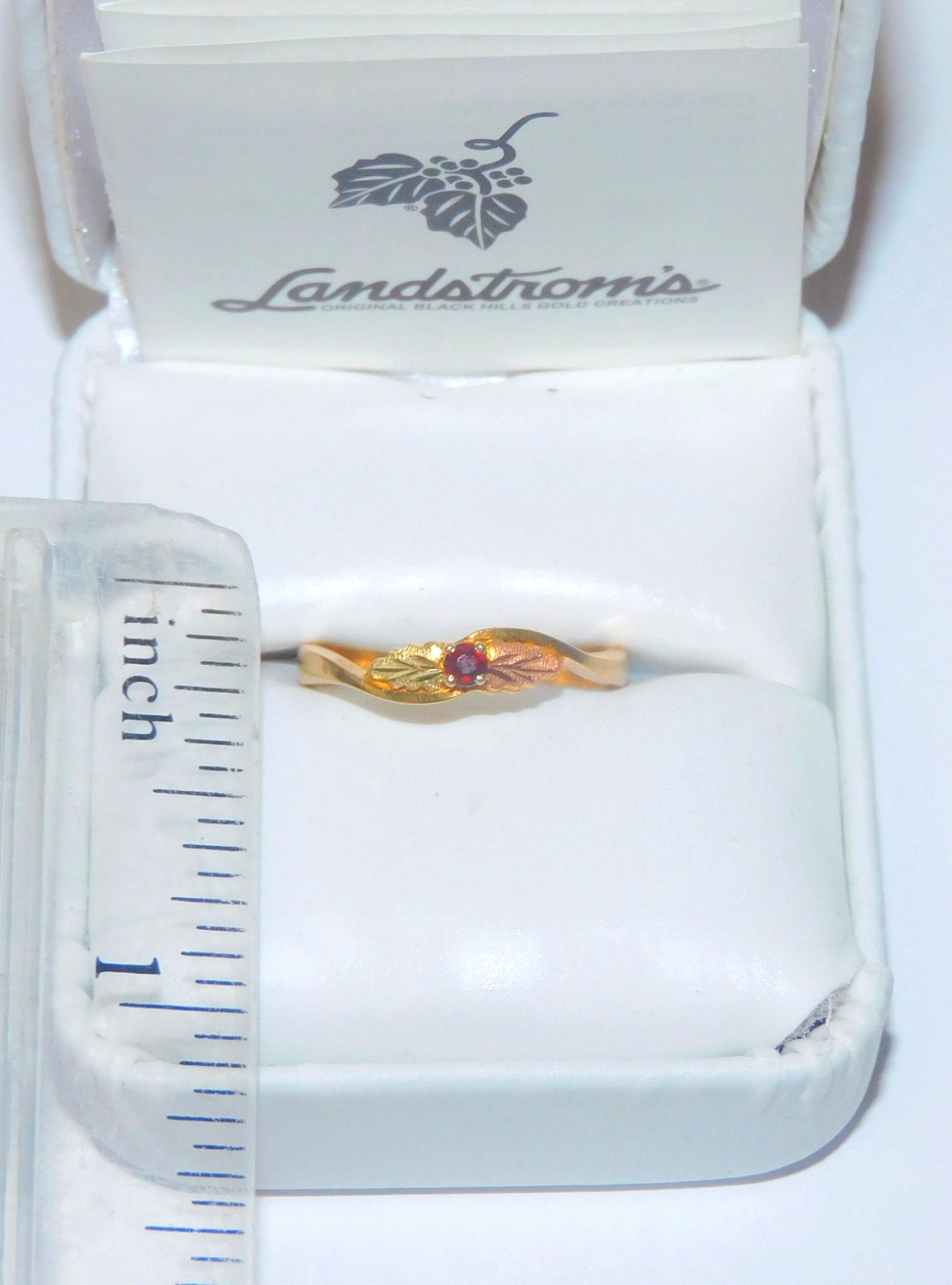 Black Hills Gold 10k Ruby Slim Band Ring Size 6 1/2